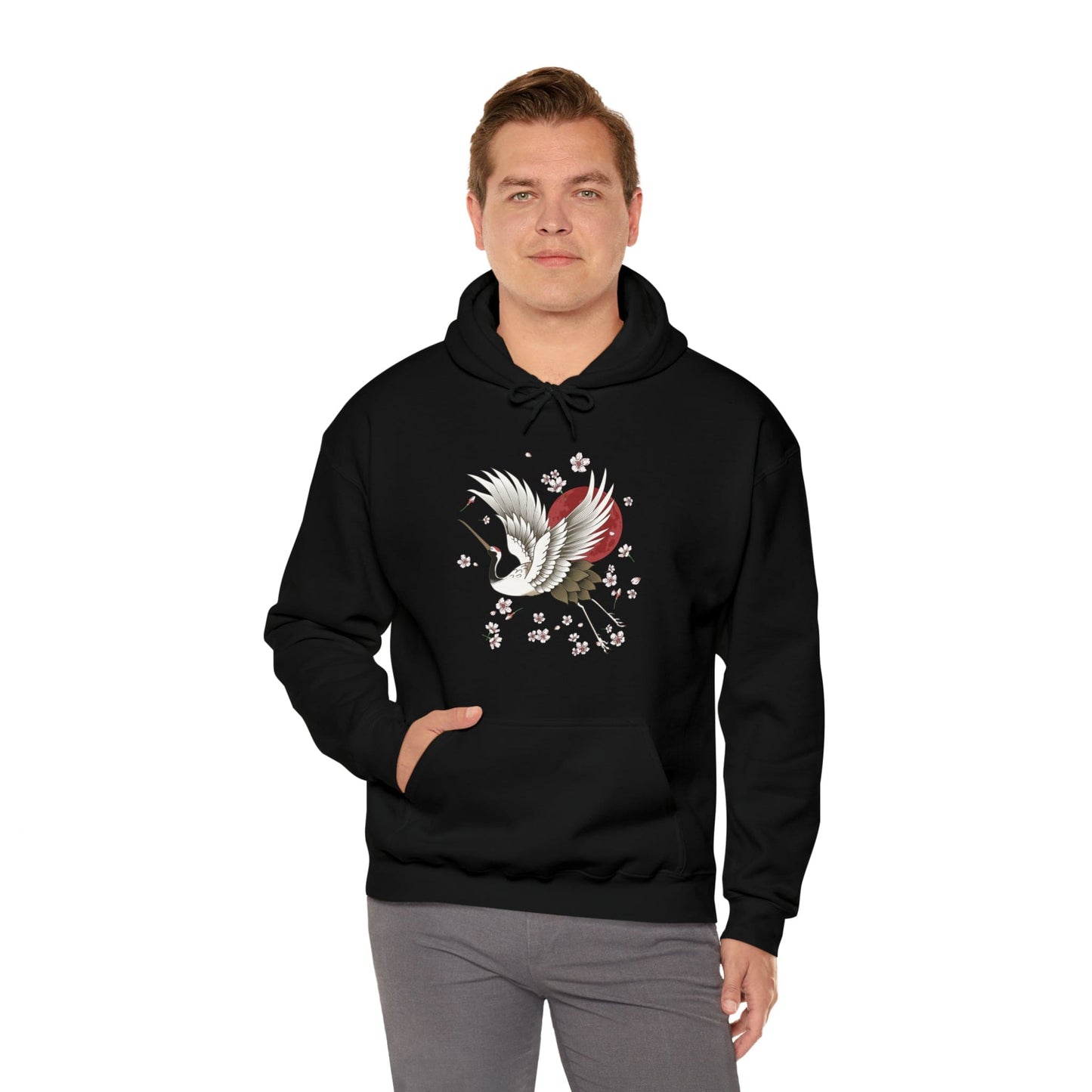 Sakura Graceful Crane Unisex Hoodie