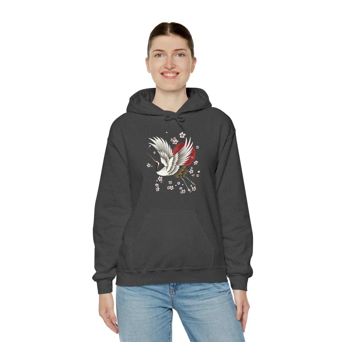 Sakura Graceful Crane Unisex Hoodie