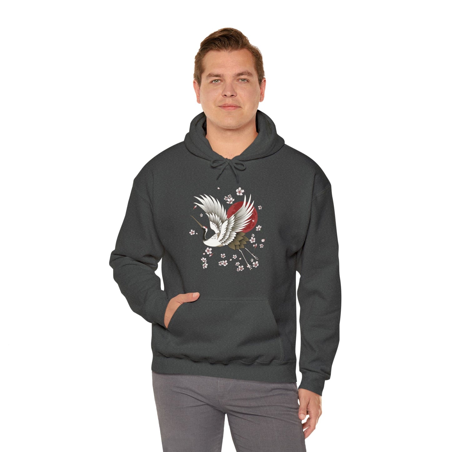 Sakura Graceful Crane Unisex Hoodie