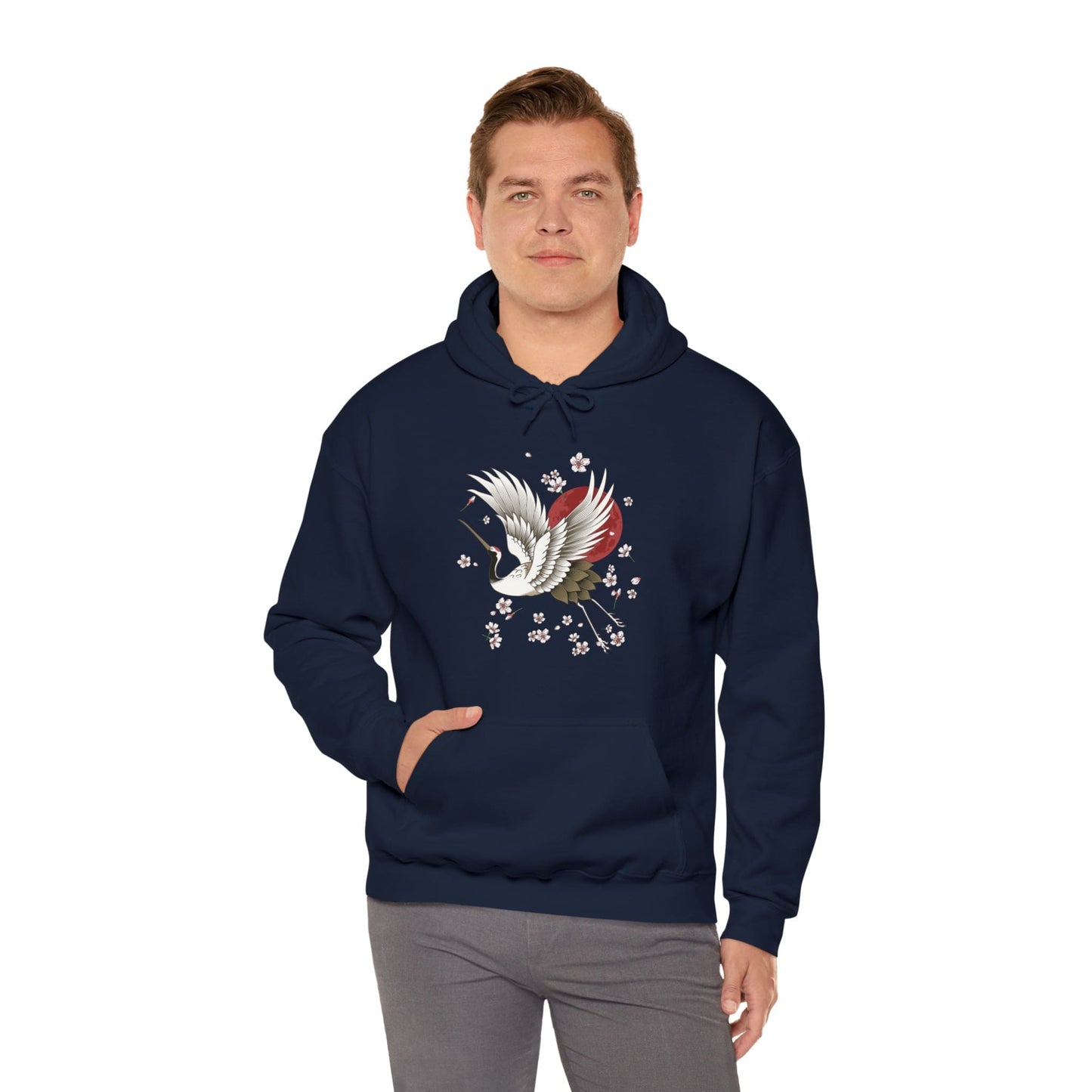 Sakura Graceful Crane Unisex Hoodie