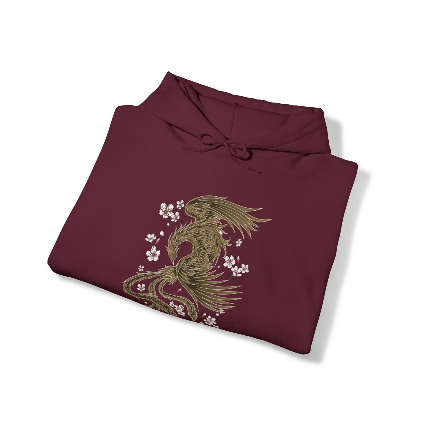 Fiery Phoenix In The Sakura Sky Unisex Hoodie