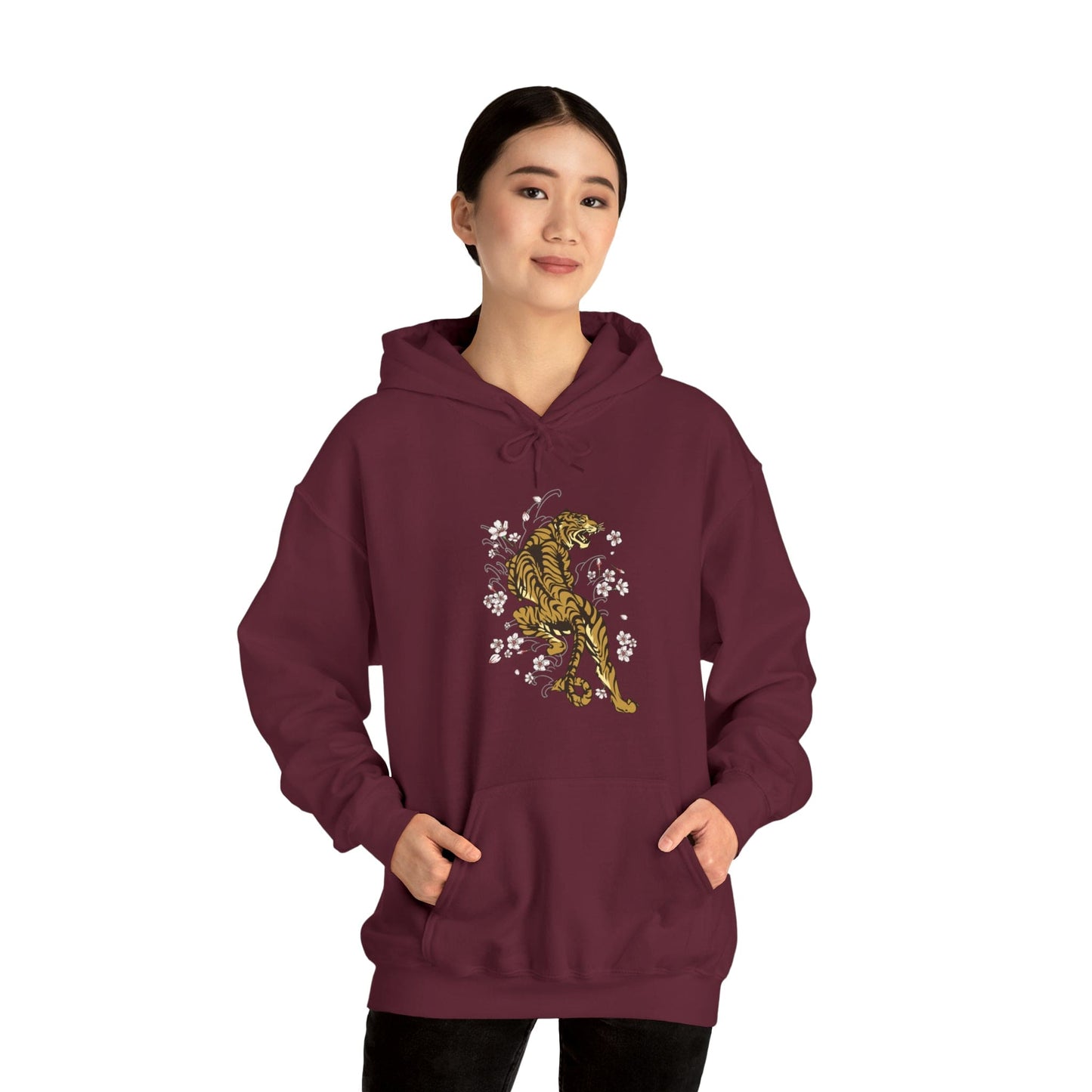 Enchanting Tiger In The Sakura Garden Unisex Hoodie