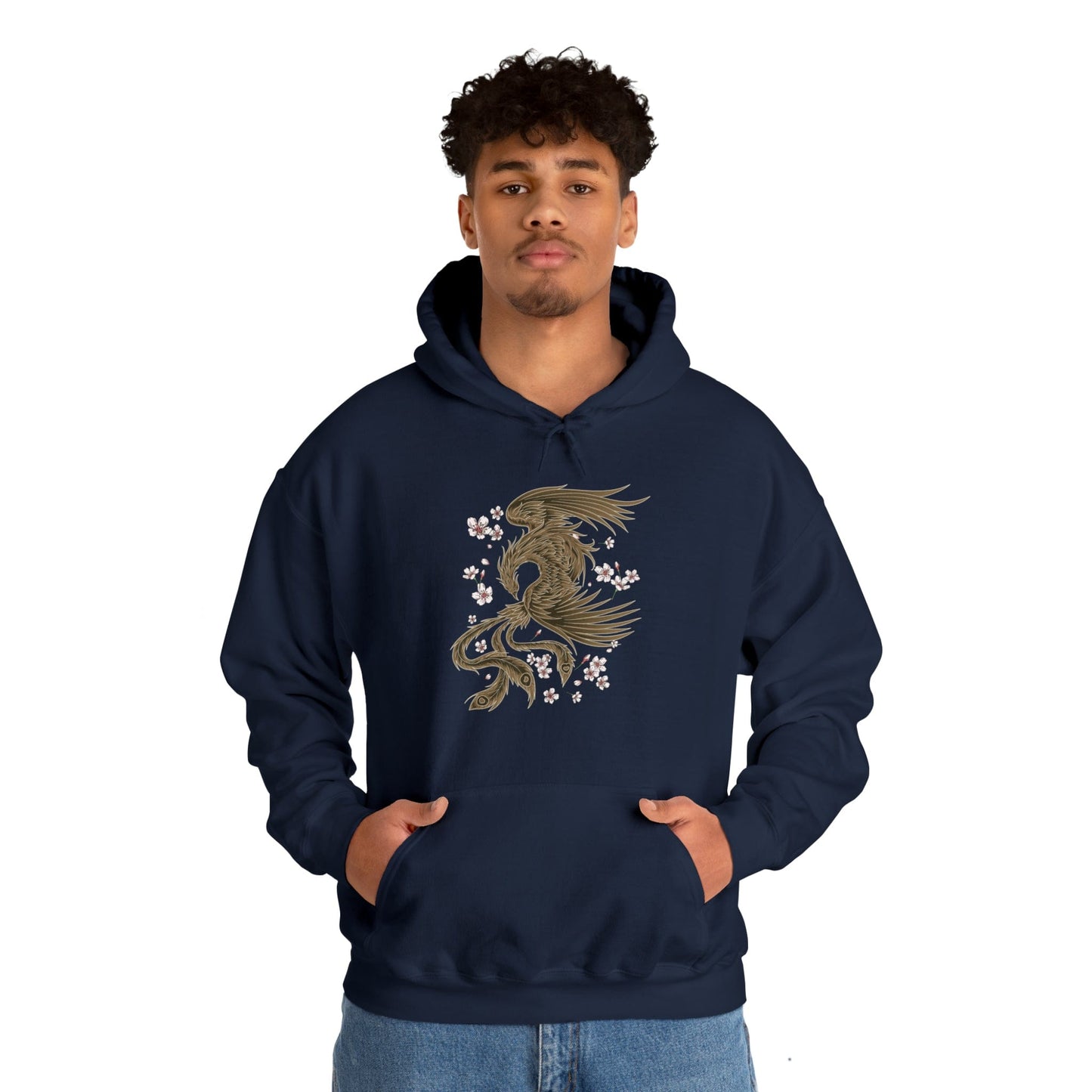 Fiery Phoenix In The Sakura Sky Unisex Hoodie