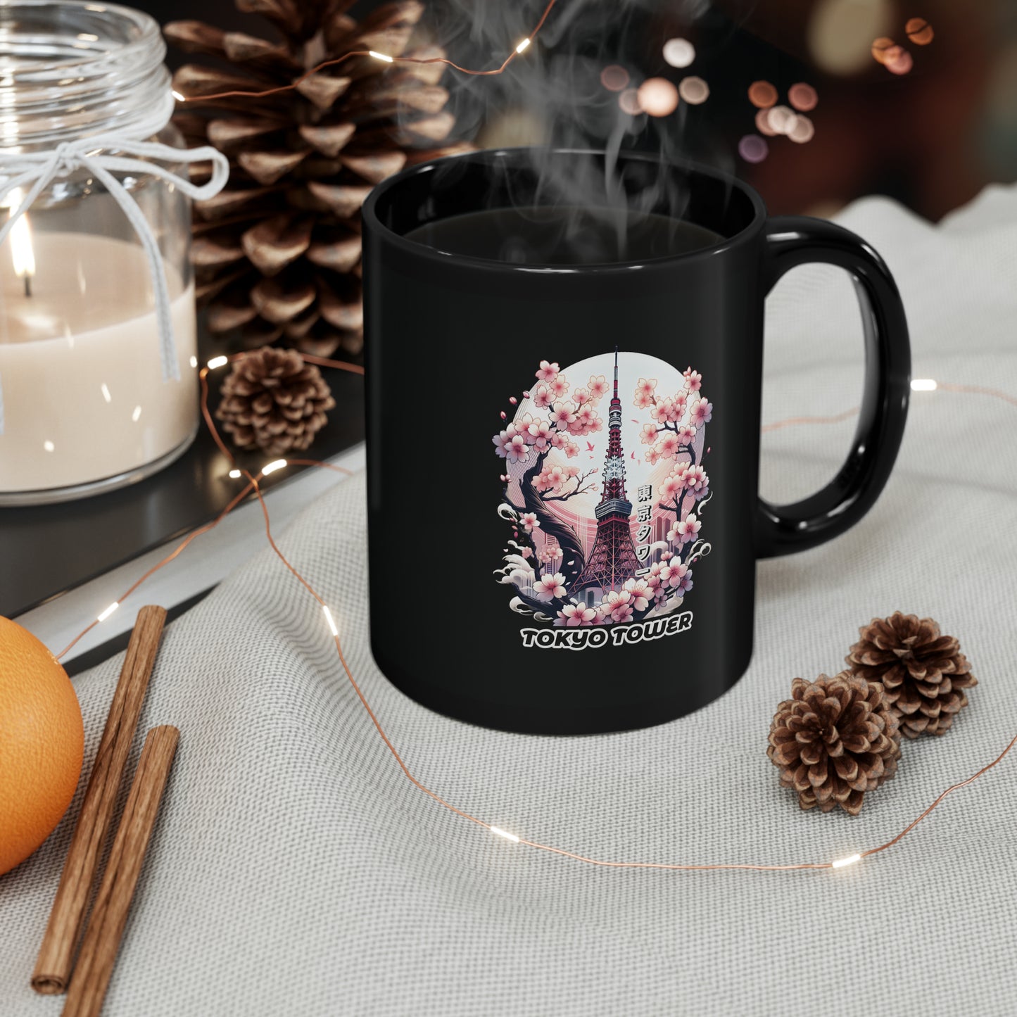 Tokyo Tower Under The Sakura Coffee Mug 11oz