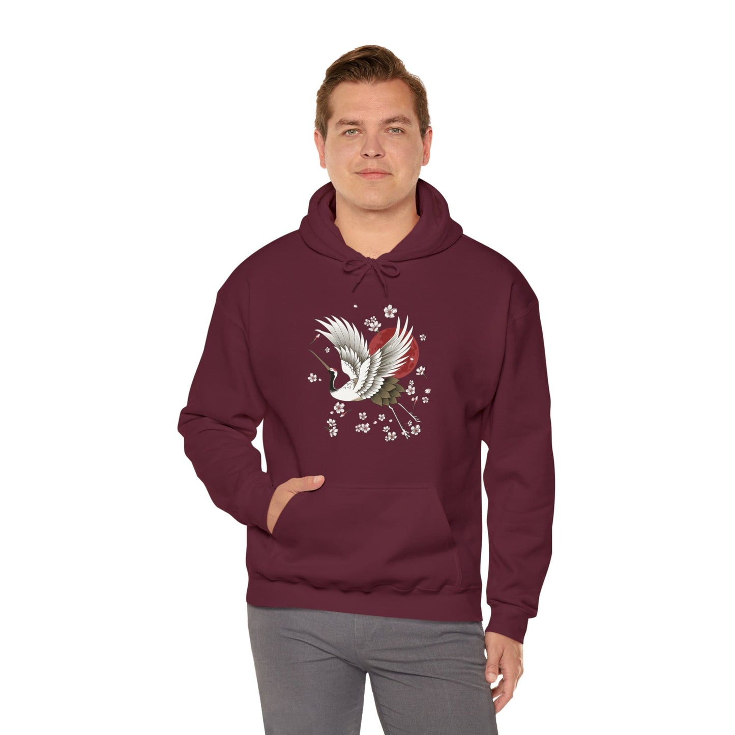 Sakura Graceful Crane Unisex Hoodie