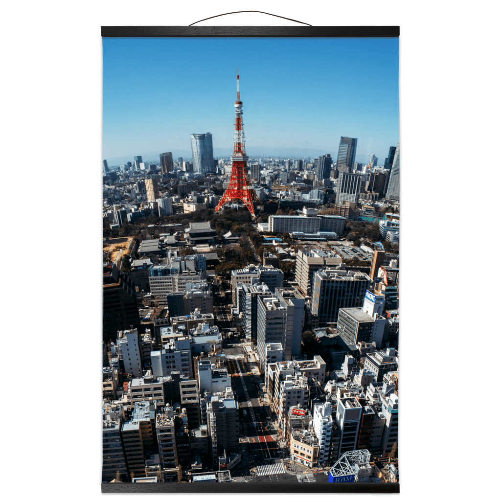 Tokyo Tower Skyline Hanging Canvas Scroll