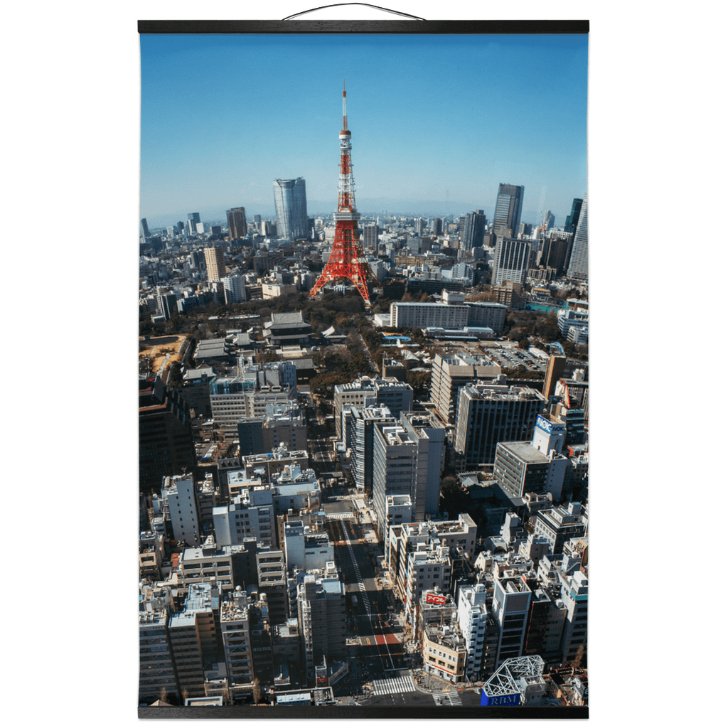 Tokyo Tower Skyline Hanging Canvas Scroll