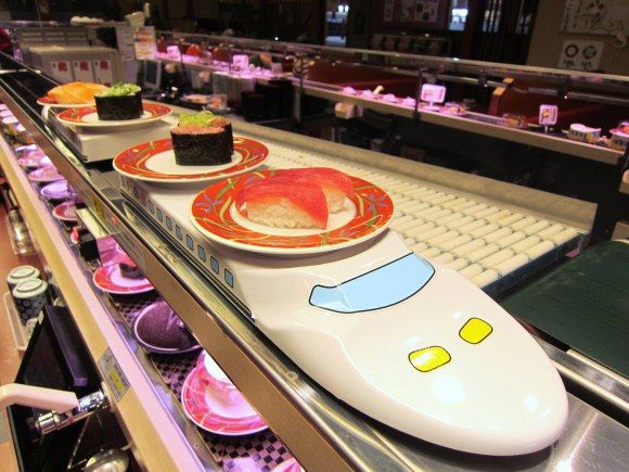 Amazing Conveyor Belt Sushi In Japan