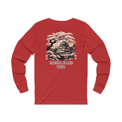 Imperial Palace Under The Sakura Unisex Long Sleeve Tee (Back Print)