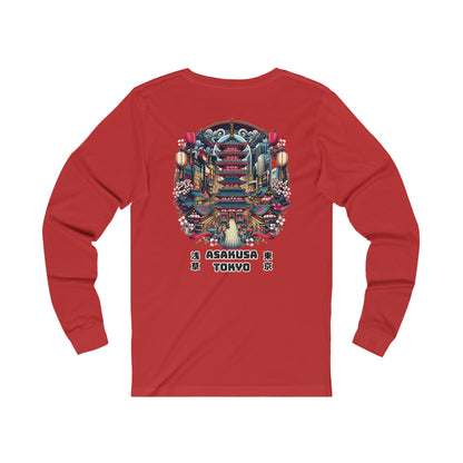 Asakusa Under The Sakura Unisex Long Sleeve Tee (Back Print)