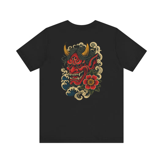 Samurai Mask Tsunami Unisex Tee (Back Print)