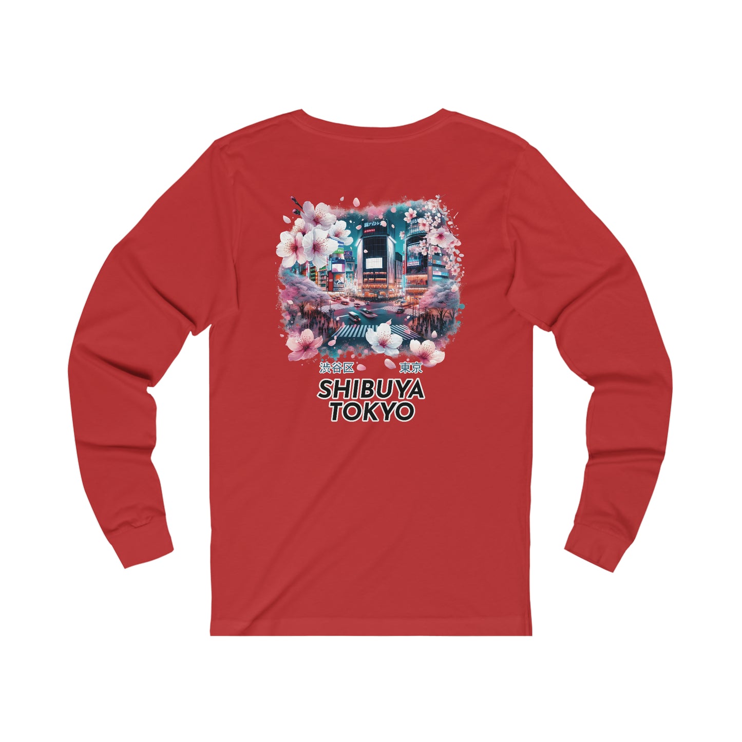 Shibuya Under The Sakura Unisex Long Sleeve Tee (Back Print)