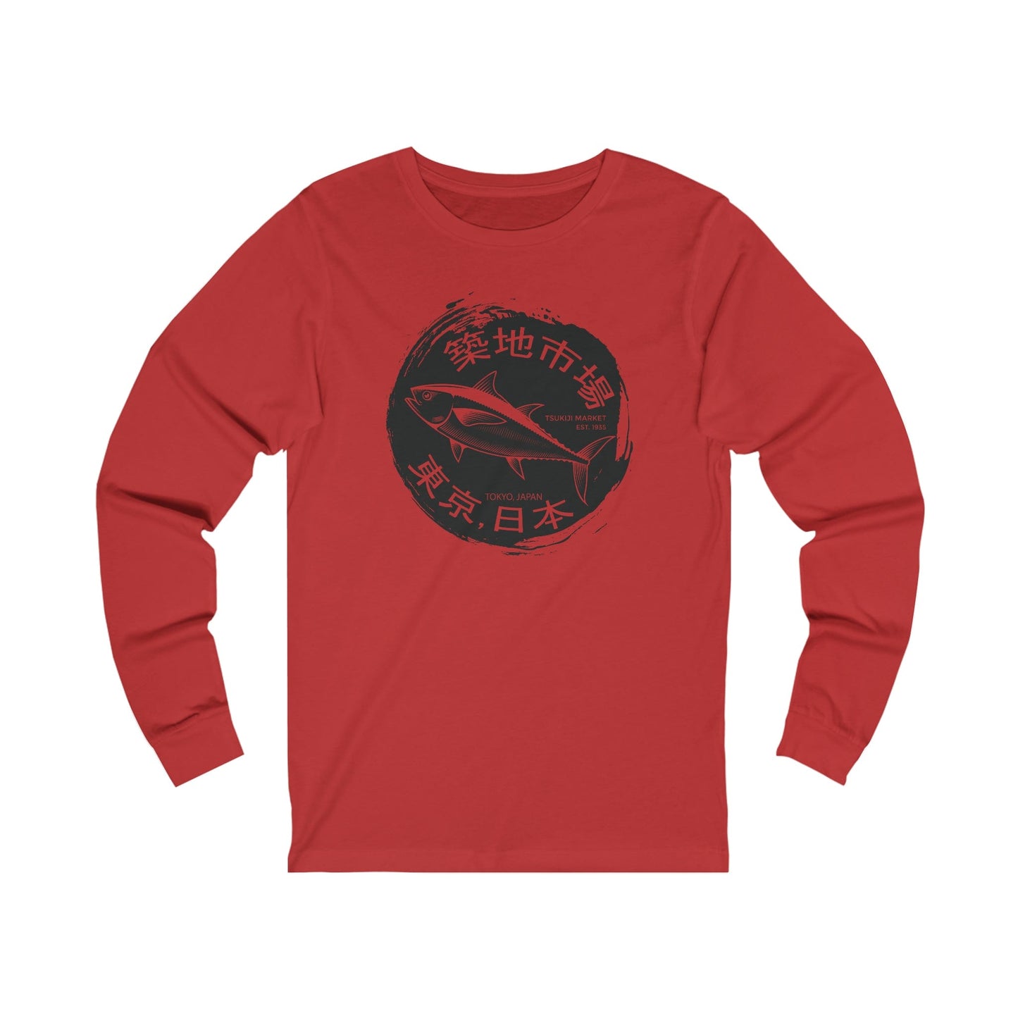 Tsukiji Fish Market Unisex Long Sleeve Tee (Front Print)