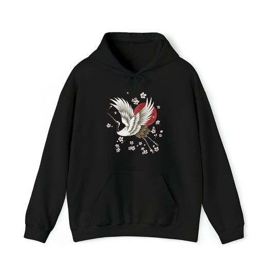 Sakura Graceful Crane Unisex Hoodie