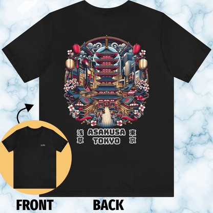 Asakusa Under The Sakura Unisex Tee (Back Print)