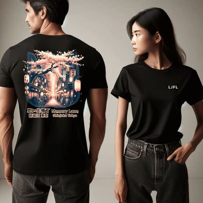 Drinking In The Memory Lane Under The Sakura Unisex Tee (Back Print)