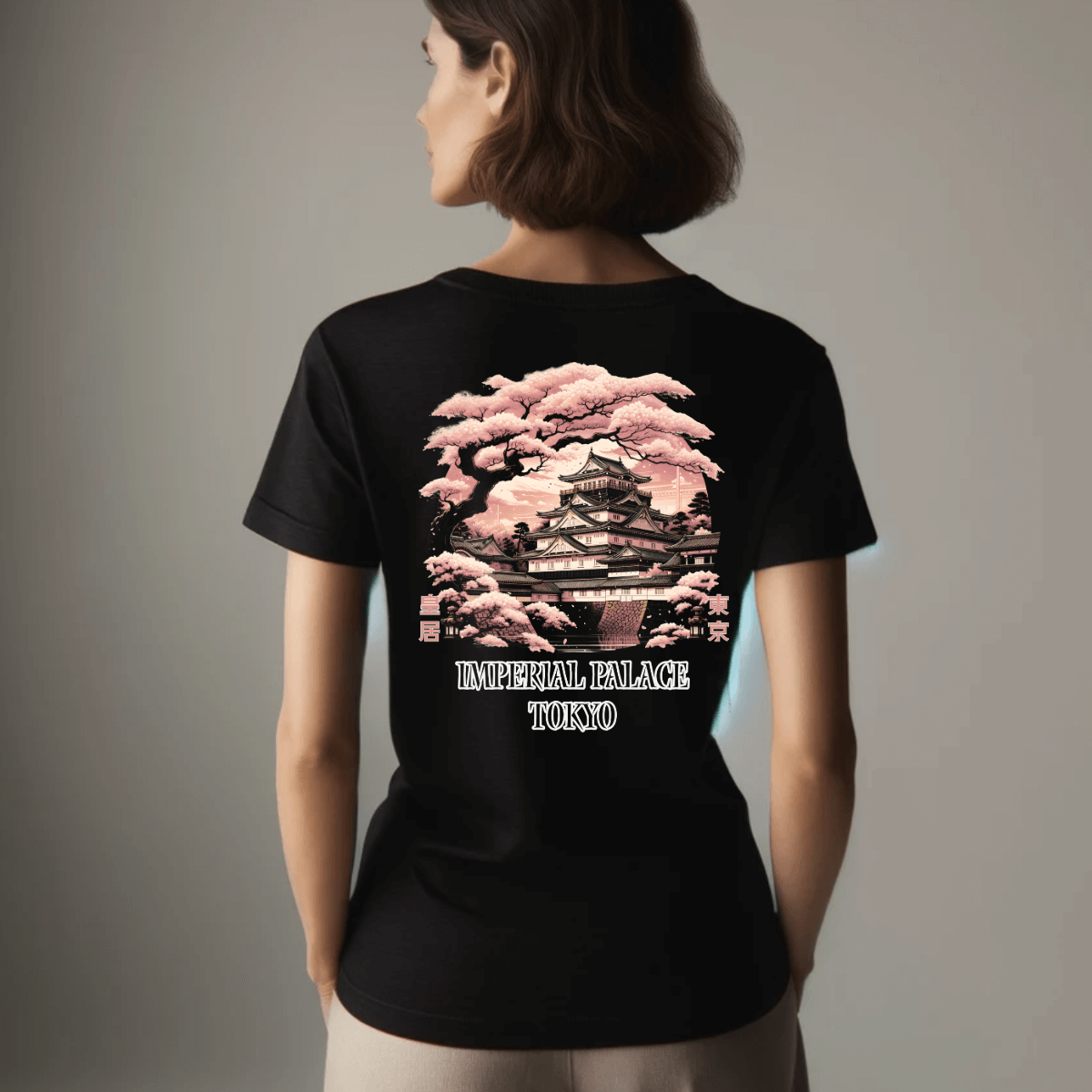 Imperial Palace Under The Sakura Unisex Tee (Back Print)