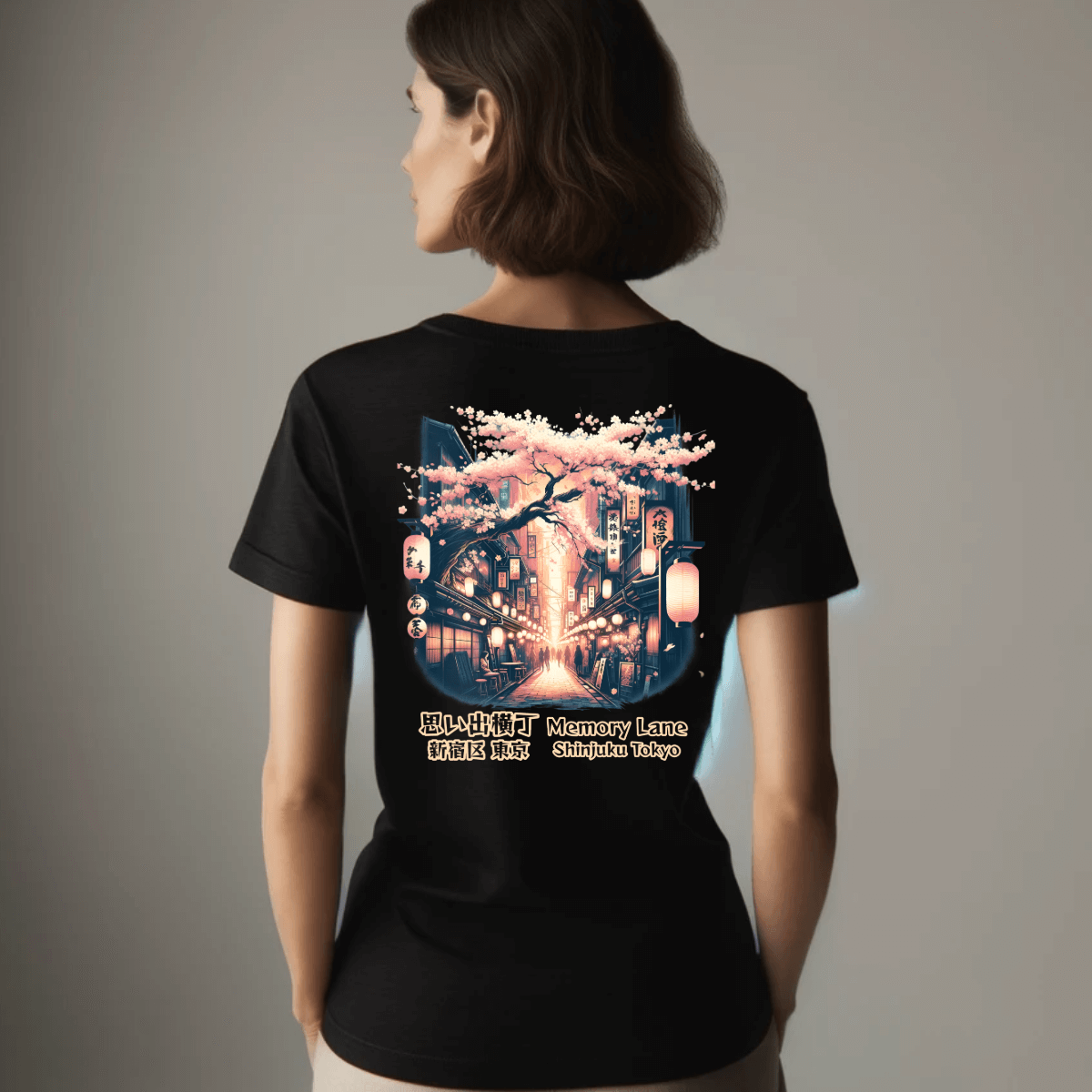 Drinking In The Memory Lane Under The Sakura Unisex Tee (Back Print)