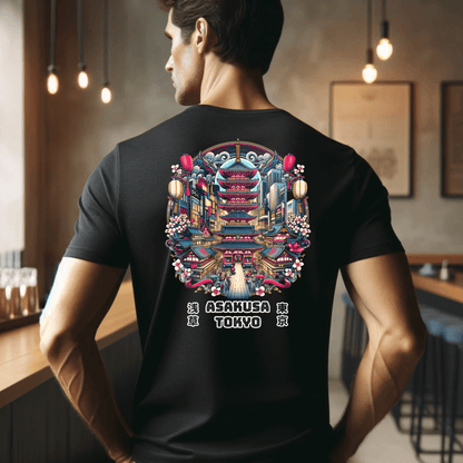 Asakusa Under The Sakura Unisex Tee (Back Print)