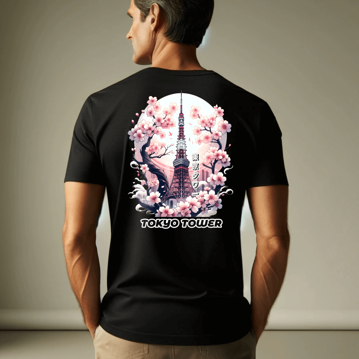 Tokyo Tower Under The Sakura Unisex Tee (Back Print)