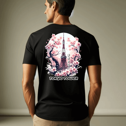 Tokyo Tower Under The Sakura Unisex Tee (Back Print)