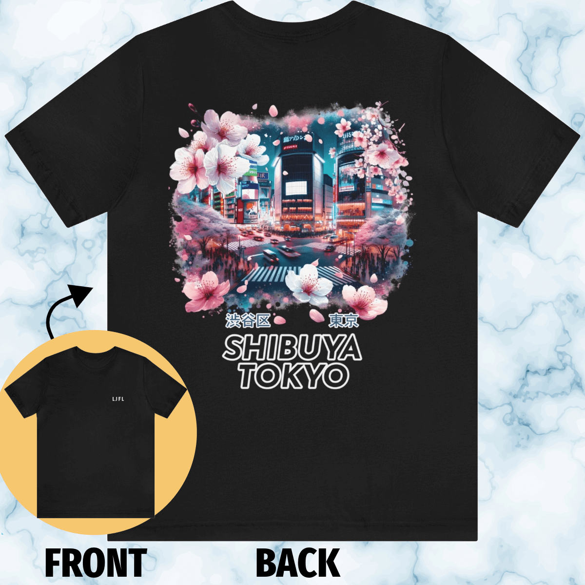 Shibuya Under The Sakura Unisex Tee (Back Print)