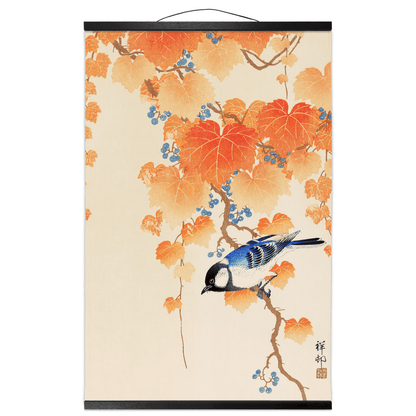 Mighty Blue Jay Hanging Canvas Scroll