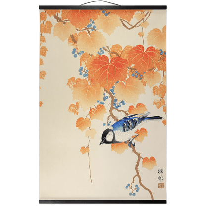 Mighty Blue Jay Hanging Canvas Scroll