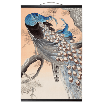 Majestic Peacock Hanging Canvas Scroll