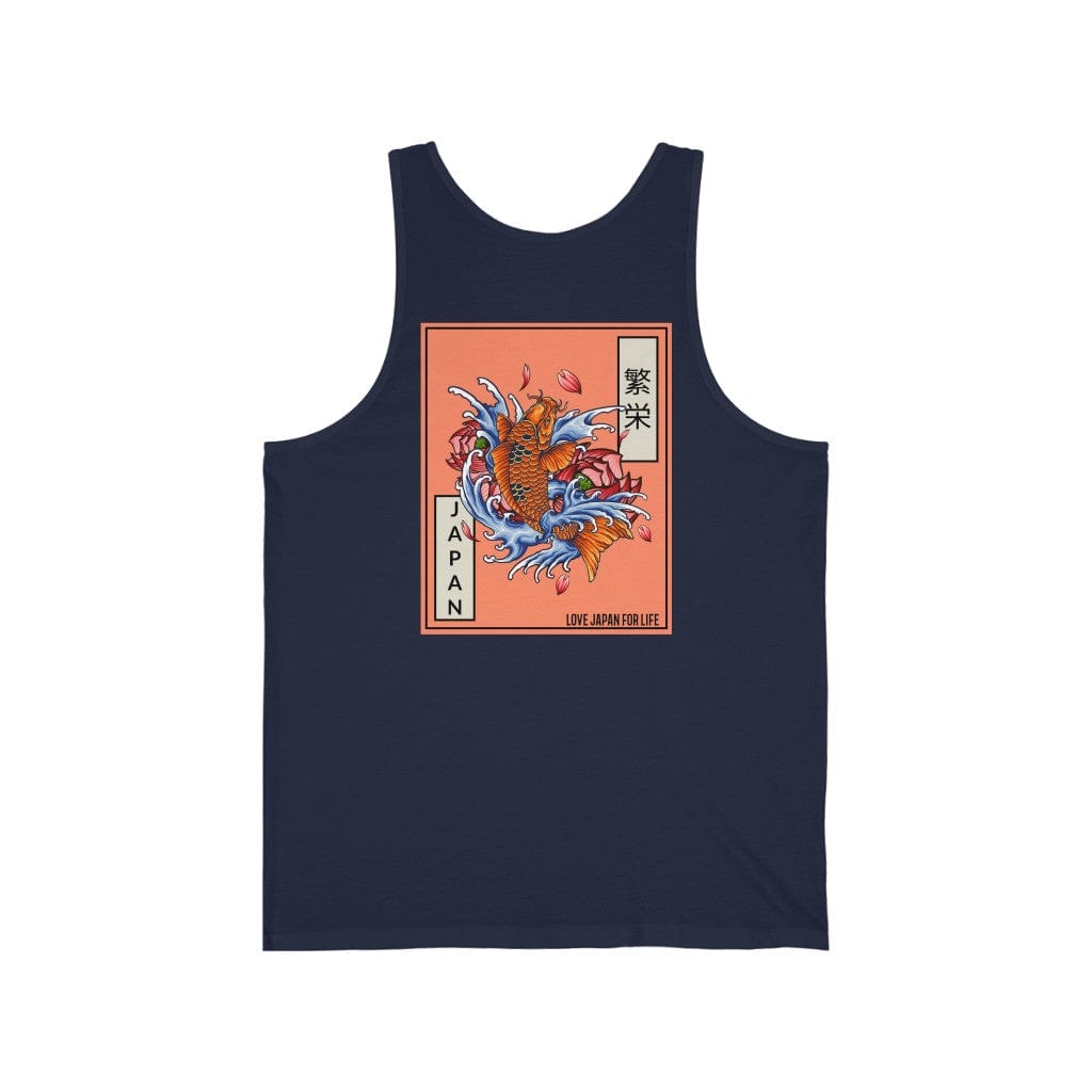 Japanese Prosperous Koi Unisex Tank (Back Print)