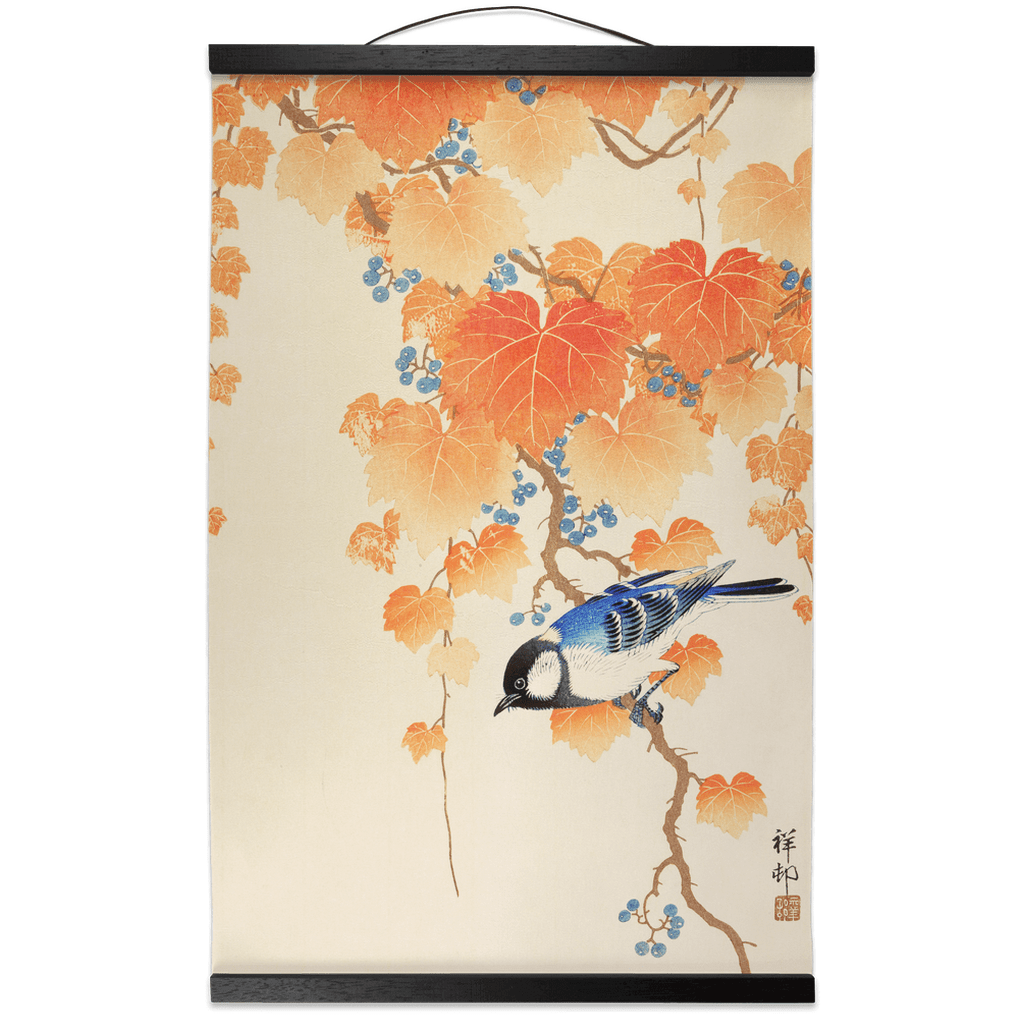 Mighty Blue Jay Hanging Canvas Scroll