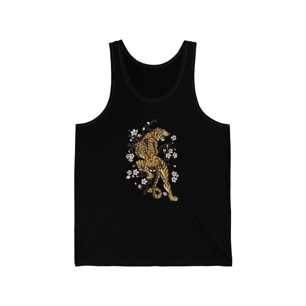 Enchanting Tiger In The Sakura Garden Unisex Tank