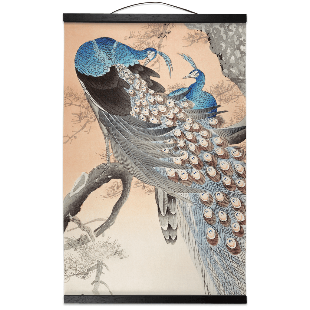 Majestic Peacock Hanging Canvas Scroll