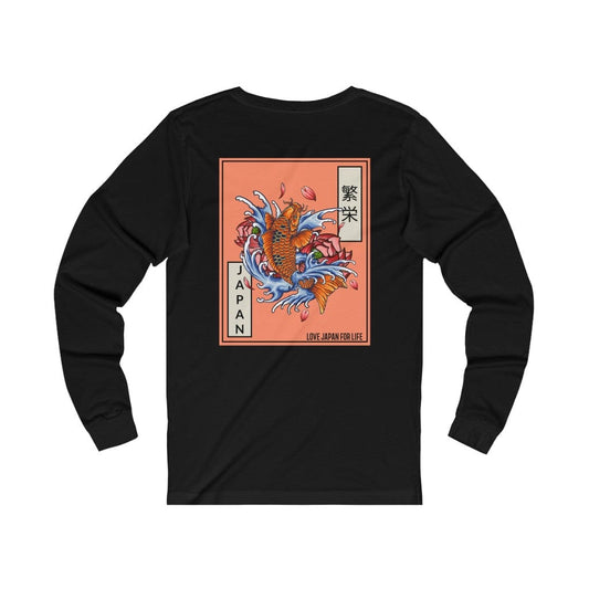 Japanese Prosperous Koi Unisex Long Sleeve Tee (Back Print)