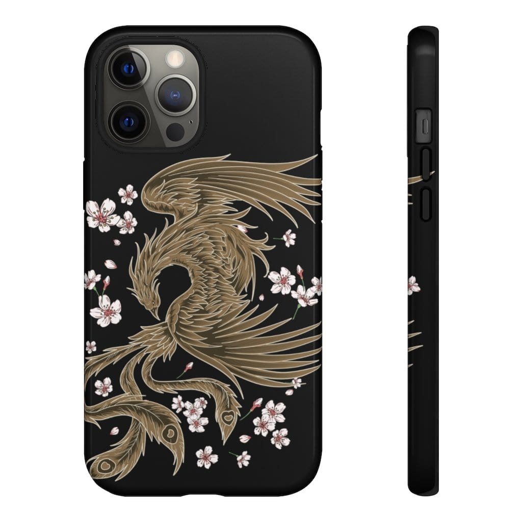 Fiery Phoenix In The Sakura Sky Impact Resist Phone Case