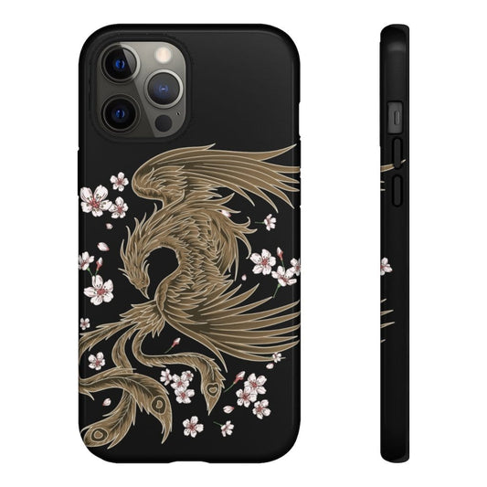 Fiery Phoenix In The Sakura Sky Impact Resist Phone Case