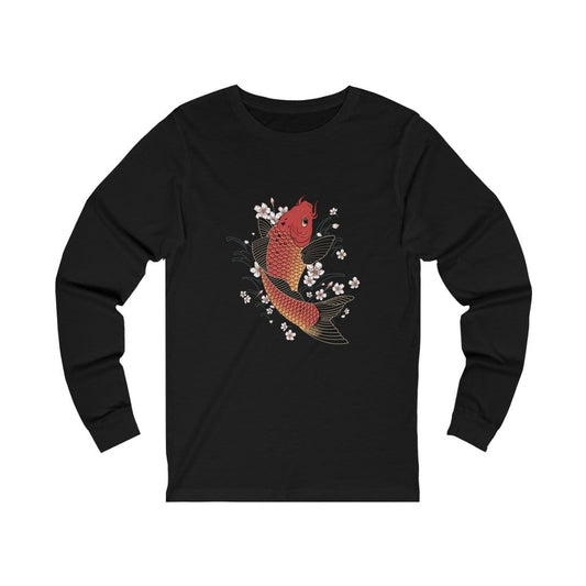 Prosperous Koi In The Sakura Pond Unisex Long Sleeve Tee