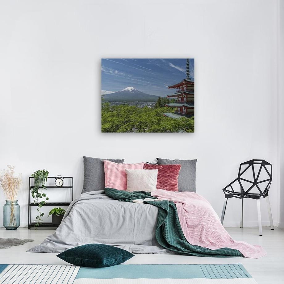 Mt Fuji Lush Summer (Premium Canvas Art w/ 1.25" Depth Frame Ready To Hang)