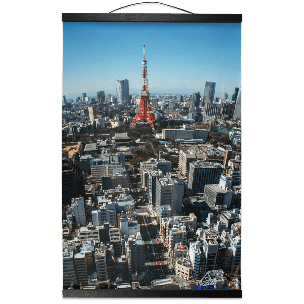 Tokyo Tower Skyline Hanging Canvas Scroll