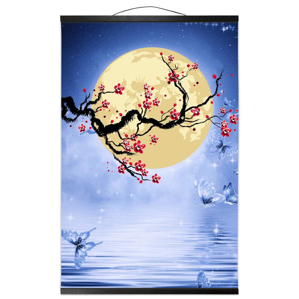 Hanami In The Sakura Twilight Hanging Canvas Scroll