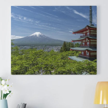 Mt Fuji Lush Summer (Premium Canvas Art w/ 1.25" Depth Frame Ready To Hang)