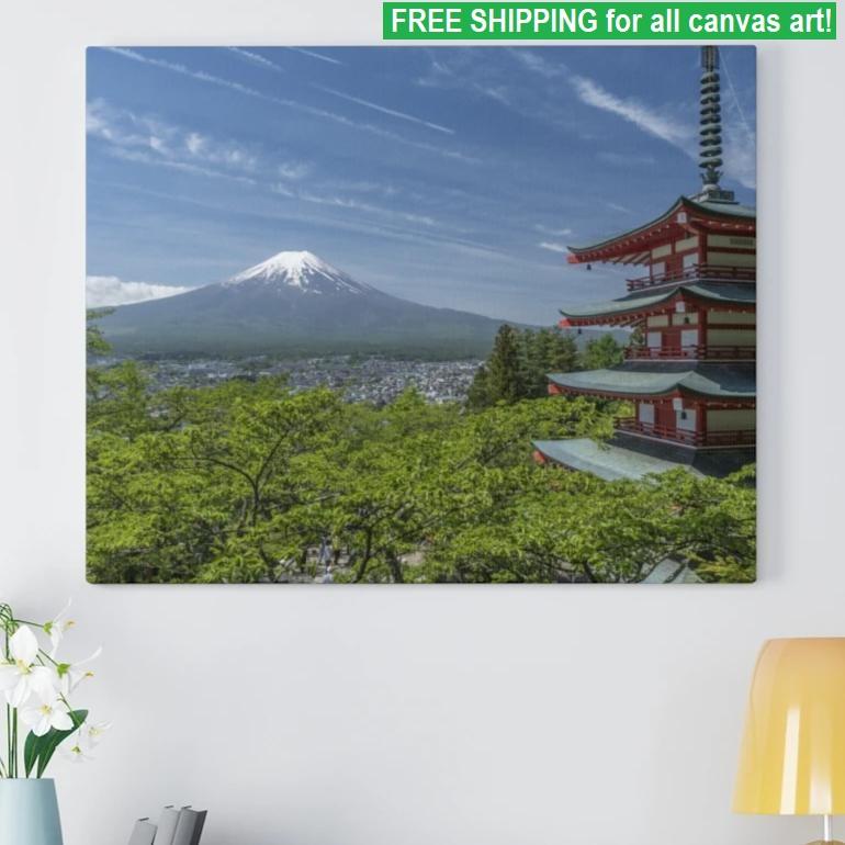 Mt Fuji Lush Summer (Premium Canvas Art w/ 1.25" Depth Frame Ready To Hang)