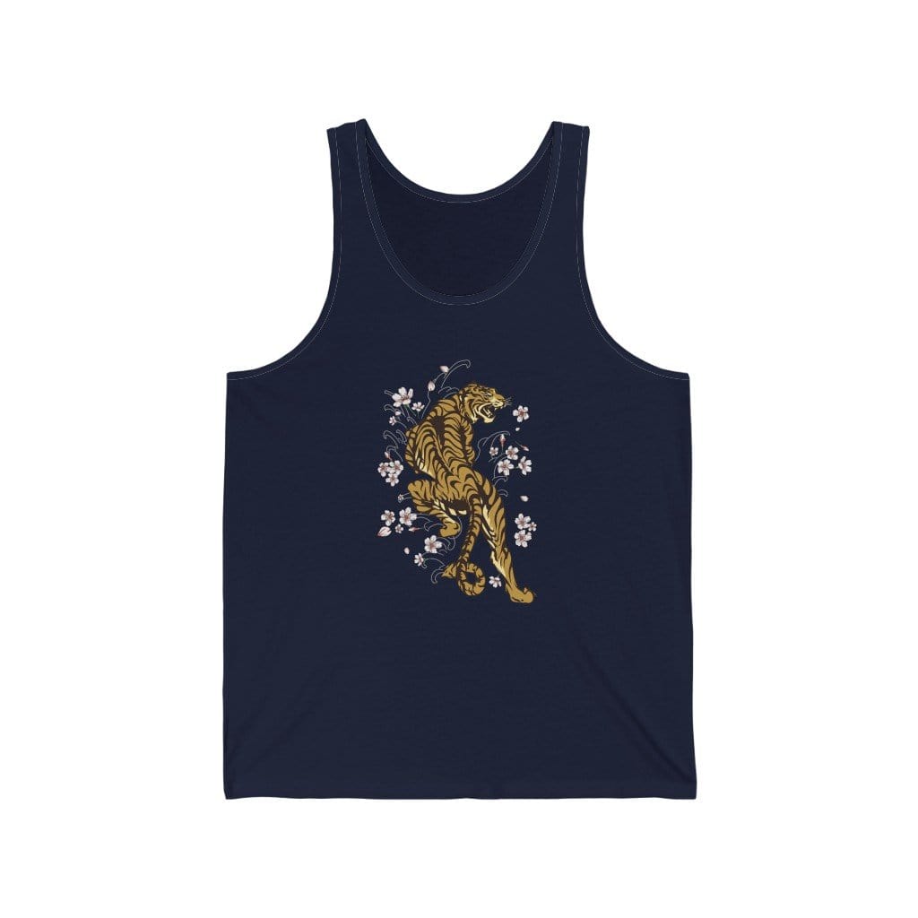 Enchanting Tiger In The Sakura Garden Unisex Tank