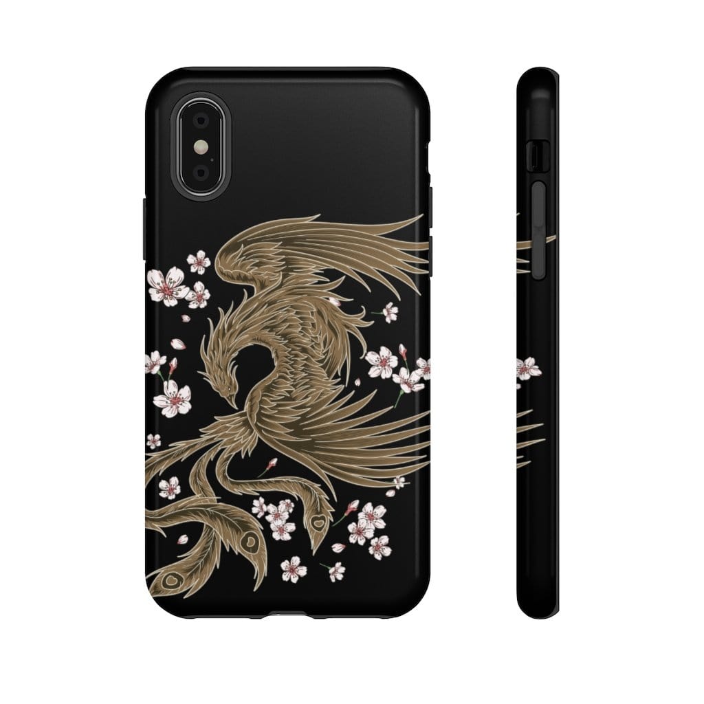 Fiery Phoenix In The Sakura Sky Impact Resist Phone Case