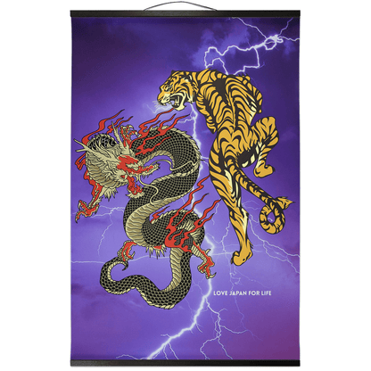 Dragon VS Tiger Hanging Canvas Scroll