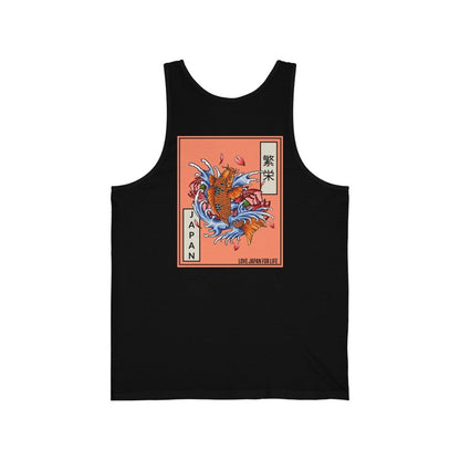 Japanese Prosperous Koi Unisex Tank (Back Print)