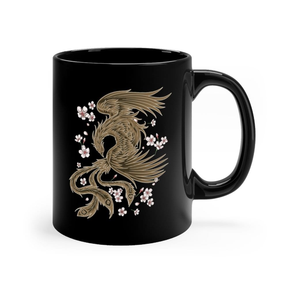 Fiery Phoenix In The Sakura Sky Coffee Mug 11oz