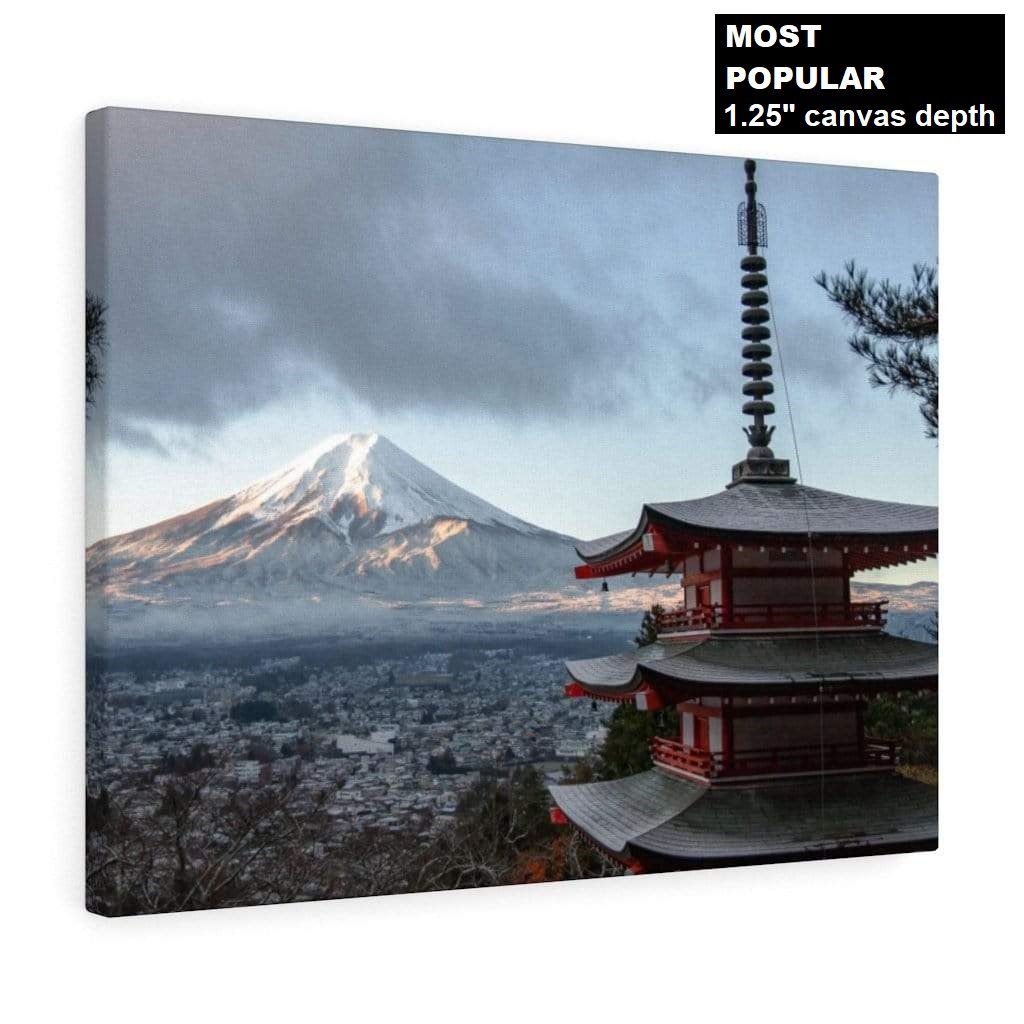 Mt Fuji Enchanted Winter (Premium Canvas Art w/ 1.25" Depth Frame Ready To Hang)