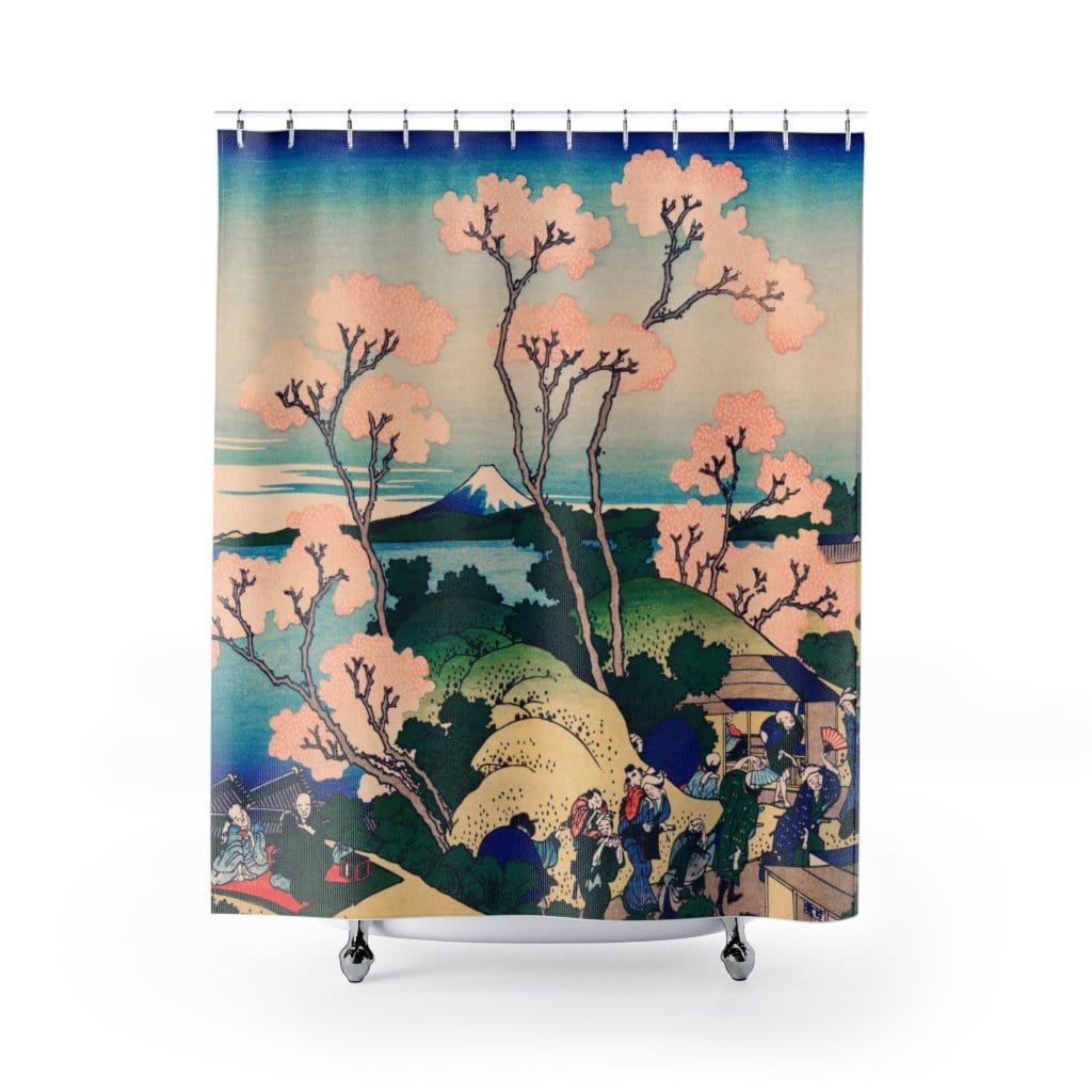 Cherry Blossom Hill Artisan Shower Curtain