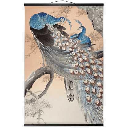 Majestic Peacock Hanging Canvas Scroll